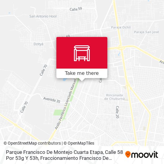 Mapa de Parque Francisco De Montejo Cuarta Etapa, Calle 58 Por 53g Y 53h, Fraccionamiento Francisco De Montejo II