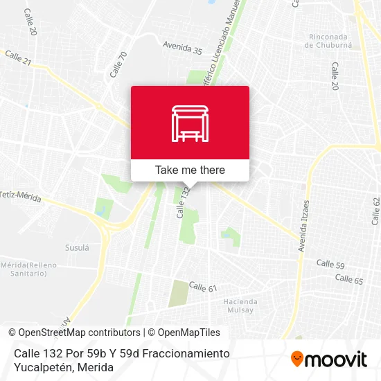 Mapa de Calle 132 Por 59b Y 59d Fraccionamiento Yucalpetén