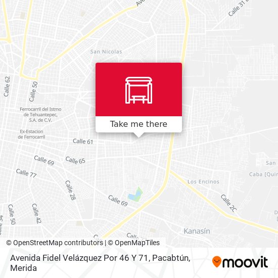 Avenida Fidel Velázquez Por 46 Y 71, Pacabtún map