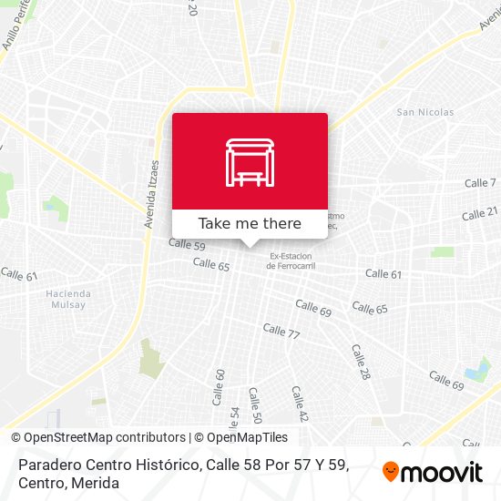 Paradero Centro Histórico, Calle 58 Por 57 Y 59, Centro map