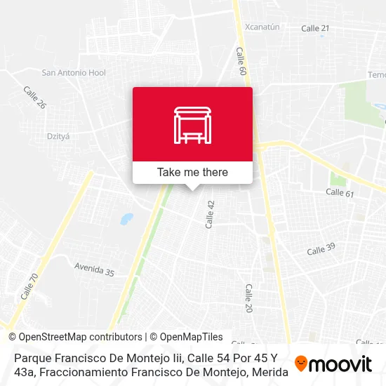 Parque Francisco De Montejo Iii, Calle 54 Por 45 Y 43a, Fraccionamiento Francisco De Montejo map