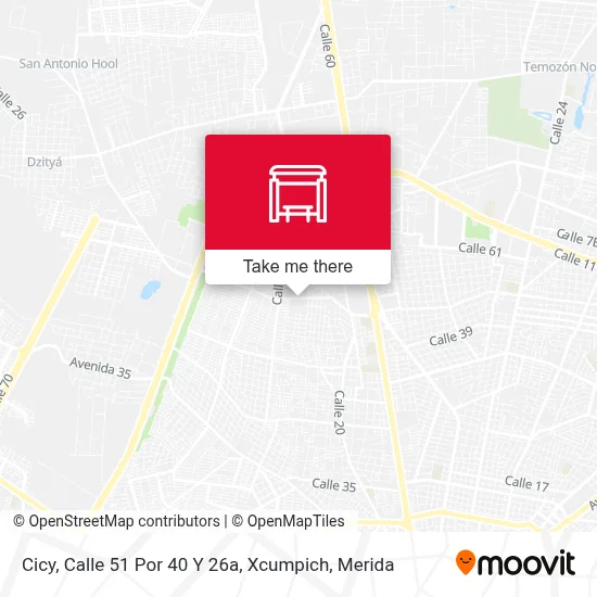 Cicy, Calle 51 Por 40 Y 26a, Xcumpich map