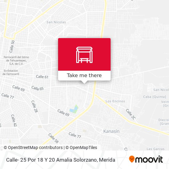 Calle- 25 Por 18 Y 20 Amalia Solorzano map