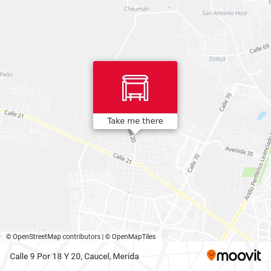 Calle 9 Por 18 Y 20, Caucel map