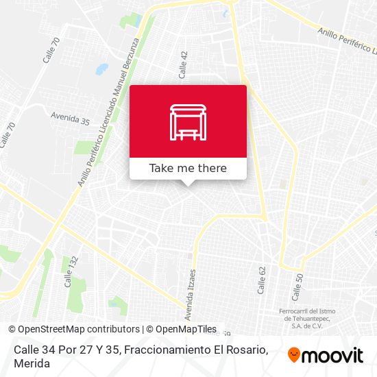 Calle 34 Por 27 Y 35, Fraccionamiento El Rosario map