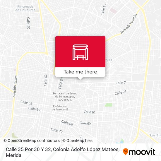 Calle 35 Por 30 Y 32, Colonia Adolfo López Mateos map