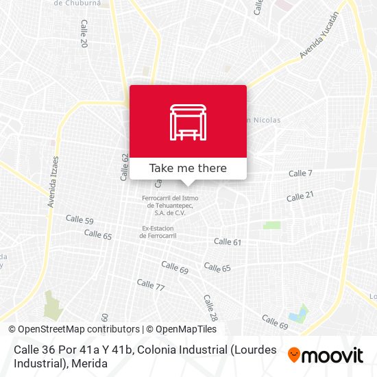 Calle 36 Por 41a Y 41b, Colonia Industrial (Lourdes Industrial) map