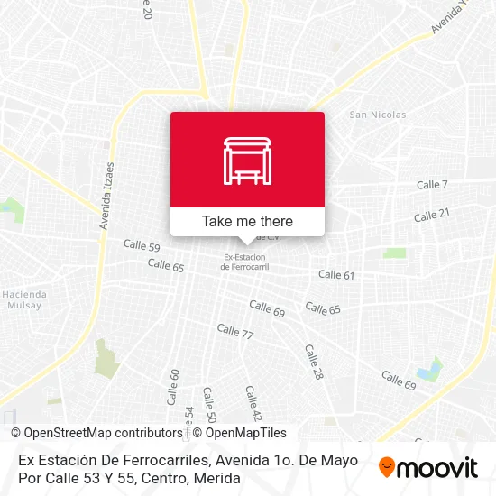 Mapa de Ex Estación De Ferrocarriles, Avenida 1o. De Mayo Por Calle 53 Y 55, Centro