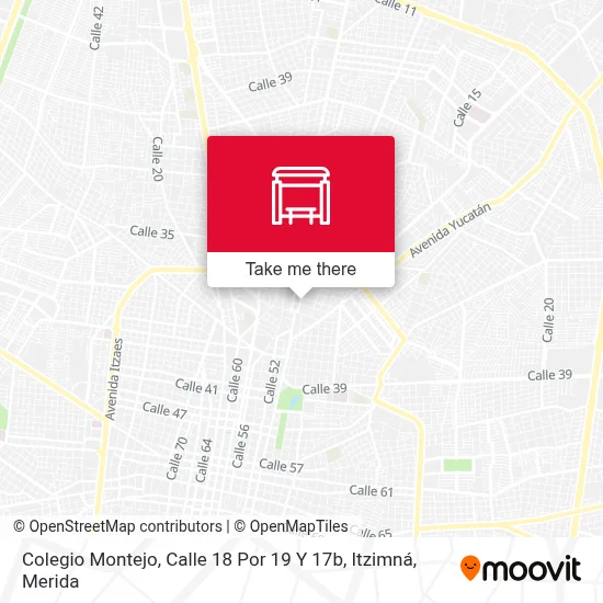 Colegio Montejo, Calle 18 Por 19 Y 17b, Itzimná map