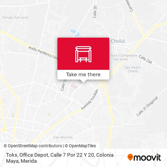 Toks, Office Depot, Calle 7 Por 22 Y 20, Colonia Maya map