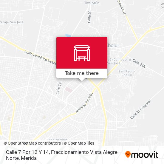 Calle 7 Por 12 Y 14, Fraccionamiento Vista Alegre Norte map