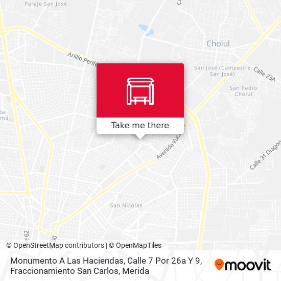 Mapa de Monumento A Las Haciendas, Calle 7 Por 26a Y 9, Fraccionamiento San Carlos