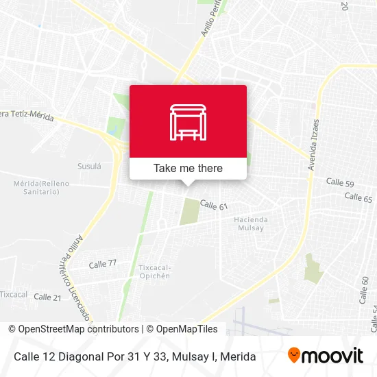 Calle 12 Diagonal Por 31 Y 33, Mulsay I map