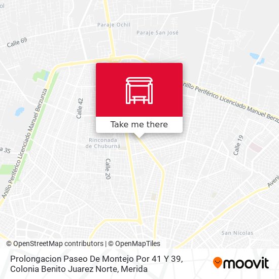 Prolongacion Paseo De Montejo Por 41 Y 39, Colonia Benito Juarez Norte map