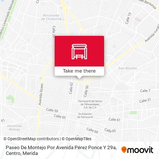 Paseo De Montejo Por Avenida Pérez Ponce Y 29a, Centro map