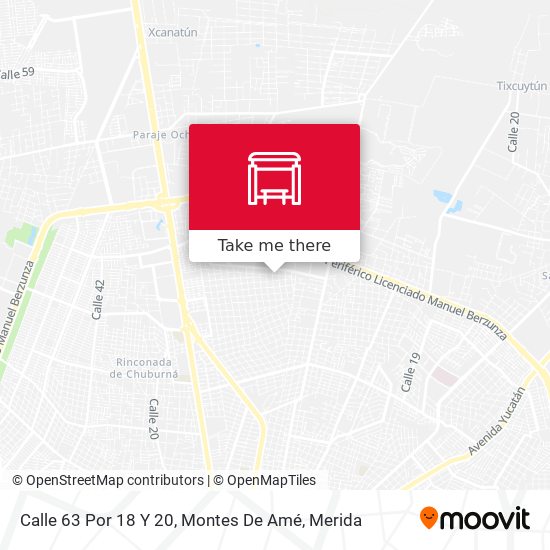Calle 63 Por 18 Y 20, Montes De Amé map