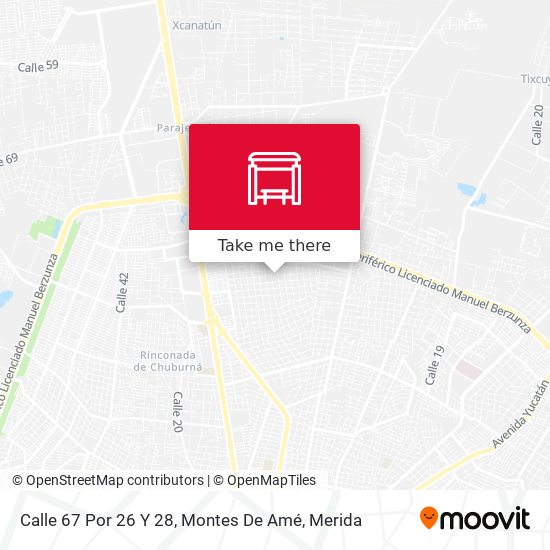 Calle 67 Por 26 Y 28, Montes De Amé map