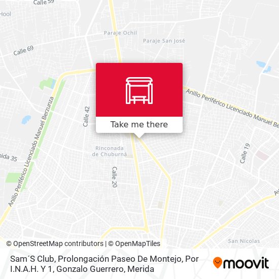 Mapa de Sam´S Club, Prolongación Paseo De Montejo, Por I.N.A.H. Y 1, Gonzalo Guerrero