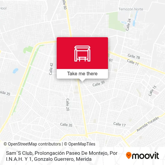 Mapa de Sam´S Club, Prolongación Paseo De Montejo, Por I.N.A.H. Y 1, Gonzalo Guerrero