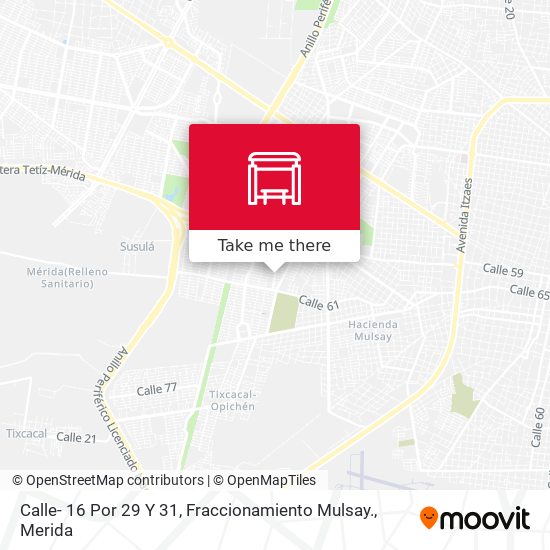 Mapa de Calle- 16 Por 29 Y 31, Fraccionamiento Mulsay.