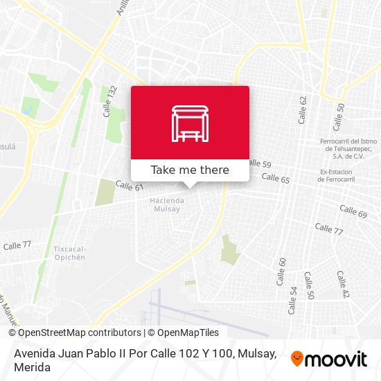 Avenida Juan Pablo II Por Calle 102 Y 100, Mulsay map