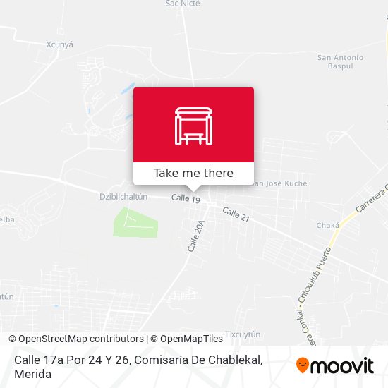 Calle 17a Por 24 Y 26, Comisaría De Chablekal map