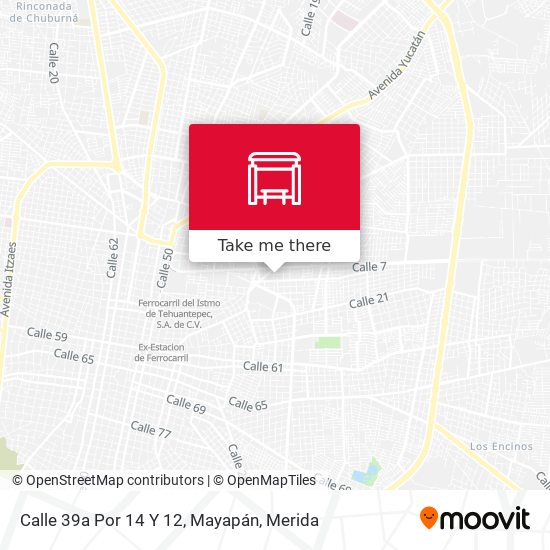 Mapa de Calle 39a Por 14 Y 12, Mayapán