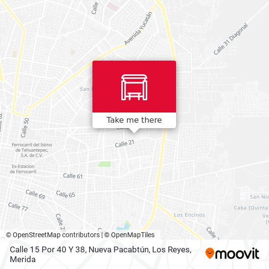 Calle 15 Por 40 Y 38, Nueva Pacabtún, Los Reyes map