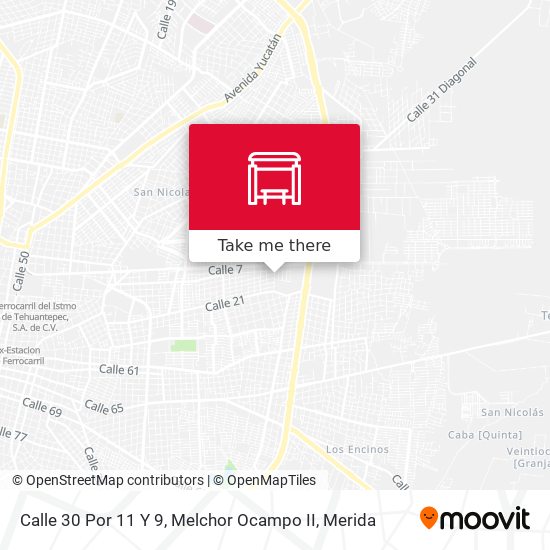 Calle 30 Por 11 Y 9, Melchor Ocampo II map