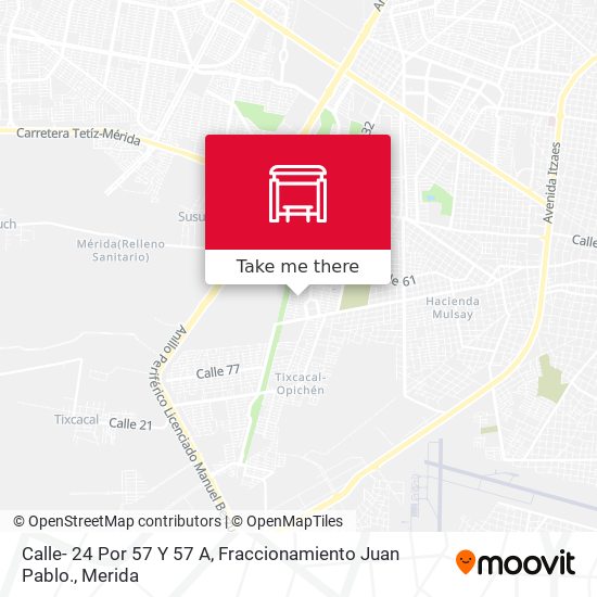 Mapa de Calle- 24 Por 57 Y 57 A, Fraccionamiento Juan Pablo.