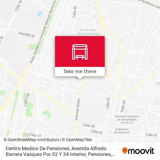 Centro Medico De Pensiones, Avenida Alfredo Barrera Vazquez Por 32 Y 34 Interior, Pensiones map