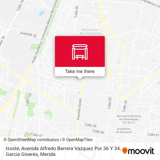 Issste, Avenida Alfredo Barrera Vazquez Por 36 Y 34, García Ginerés map