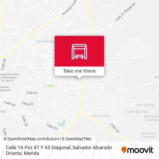 Calle 16 Por 47 Y 45 Diagonal, Salvador Alvarado Oriente map