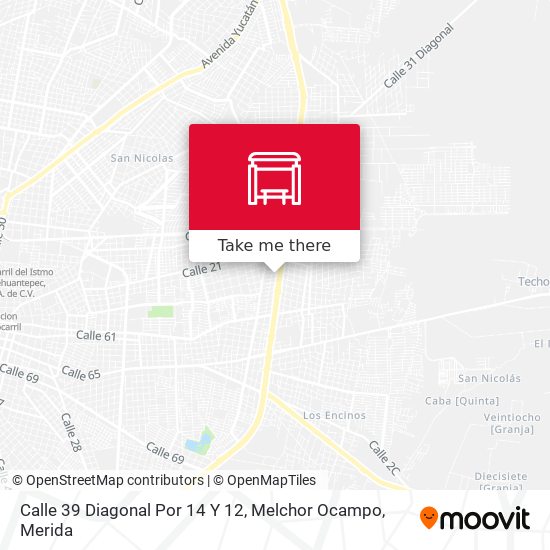 Calle 39 Diagonal Por 14 Y 12, Melchor Ocampo map