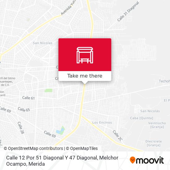 Calle 12 Por 51 Diagonal Y 47 Diagonal, Melchor Ocampo map