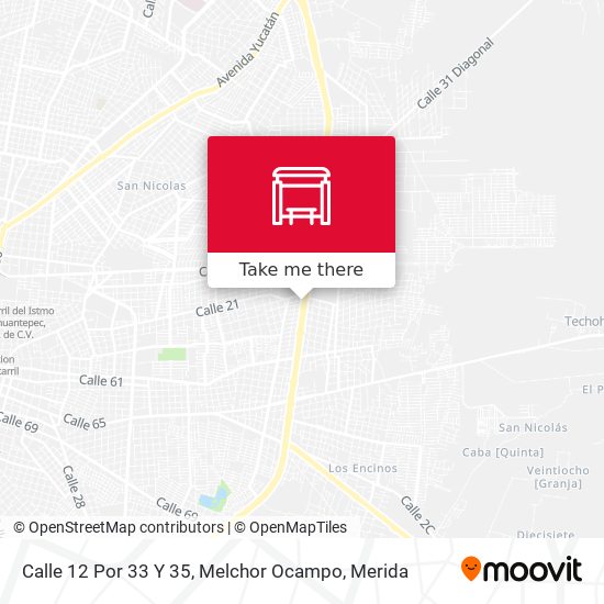 Calle 12 Por 33 Y 35, Melchor Ocampo map