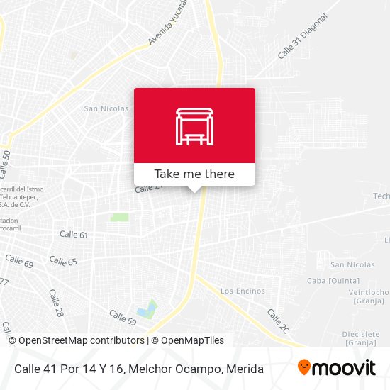 Mapa de Calle 41 Por 14 Y 16, Melchor Ocampo