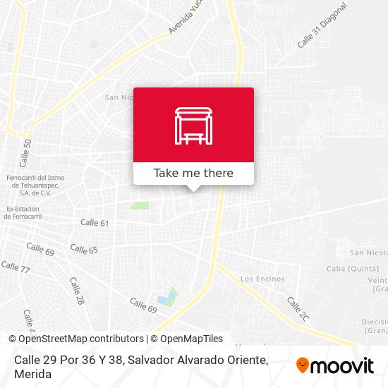 Calle 29 Por 36 Y 38, Salvador Alvarado Oriente map