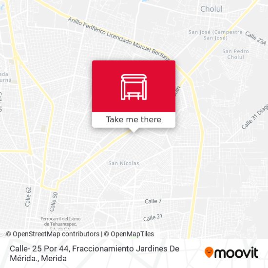 Calle- 25 Por 44, Fraccionamiento Jardines De Mérida. map