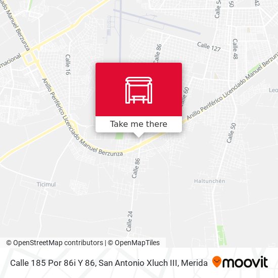 Calle 185 Por 86i Y 86, San Antonio Xluch III map