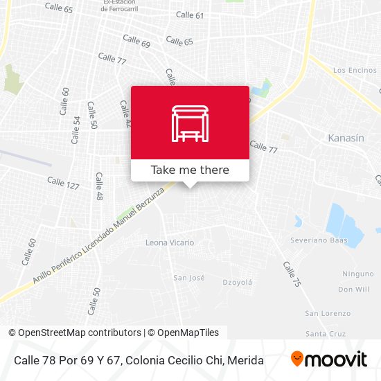 Calle 78 Por 69 Y 67, Colonia Cecilio Chi map