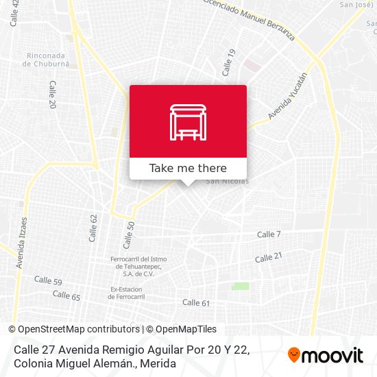 Calle 27 Avenida Remigio Aguilar Por 20 Y 22, Colonia Miguel Alemán. map