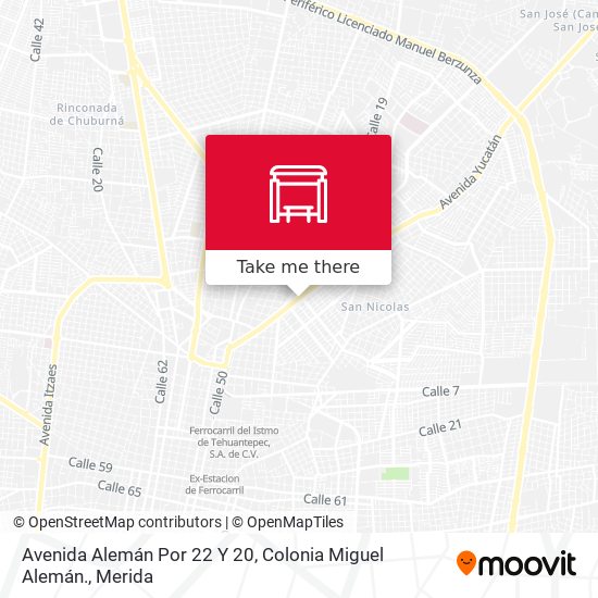 Avenida Alemán Por 22 Y 20, Colonia Miguel Alemán. map