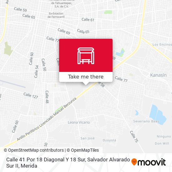 Calle 41 Por 18 Diagonal Y 18 Sur, Salvador Alvarado Sur II map