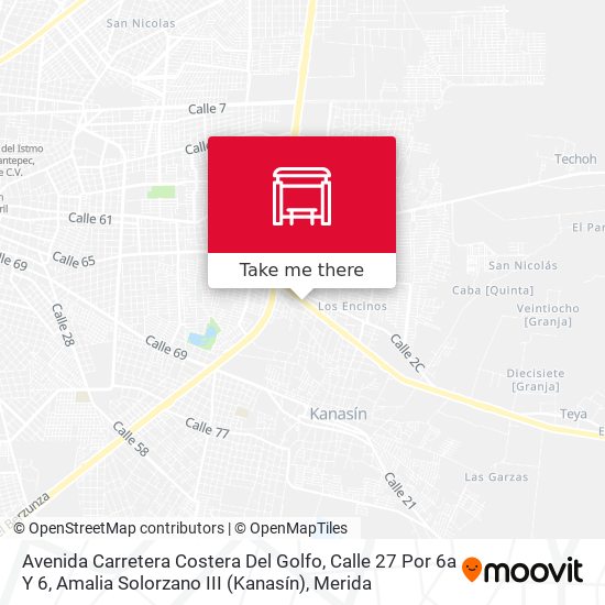 Avenida Carretera Costera Del Golfo, Calle 27 Por 6a Y 6, Amalia Solorzano III (Kanasín) map