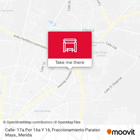 Mapa de Calle- 17a Por 16a Y 16, Fraccionamiento Paraíso Maya.