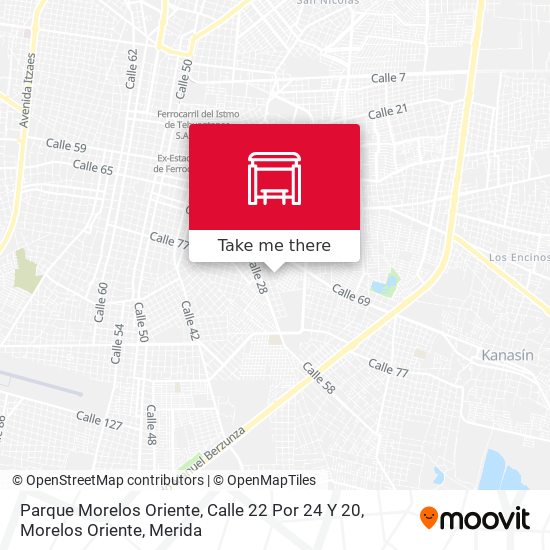 Parque Morelos Oriente, Calle 22 Por 24 Y 20, Morelos Oriente map