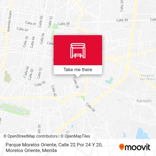 Parque Morelos Oriente, Calle 22 Por 24 Y 20, Morelos Oriente map