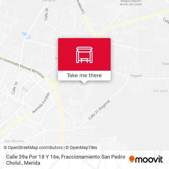 Calle 39a Por 18 Y 16e, Fraccionamiento San Pedro Cholul. map