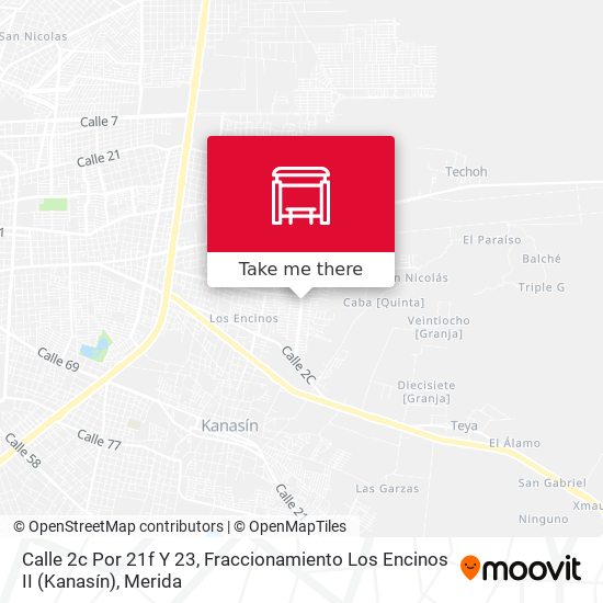 Mapa de Calle 2c Por 21f Y 23, Fraccionamiento Los Encinos II (Kanasín)